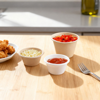 Tasse de sauce à la bagasse de canne à sucre 1oz biodégradable à emporter compostable jetable avec couvercle