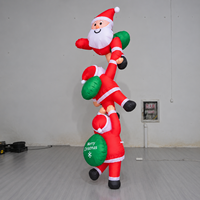 Décoration de Noël gonflable extérieure Père Noël grimpeur 2,4 m – Décorations de Noël gonflables pour jardin