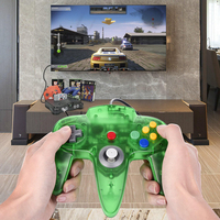 Mando de juego con cable USB y motor de vibración para joystick 64 Gold Silver y conector de consola