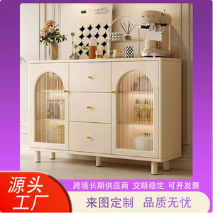 Aparador moderno minimalista de 120 cm x 40 cm, mueble de almacenamiento para cocina, sala de estar, comedor con puertas de vidrio - Product Image 4