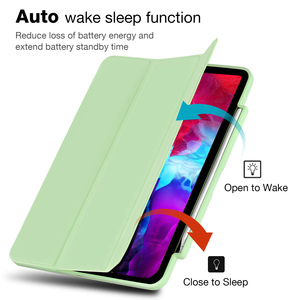 Étui rigide en acrylique PU pliable pour iPad Pro 12,9 pouces (3e/4e/5e/6e <span class=keywords><strong>génération</strong></span>) – Ultra fin, transparent, anti-jaunissement, avec emplacement pour stylet et fonction Smart Sleep/Wake - Product Image 2