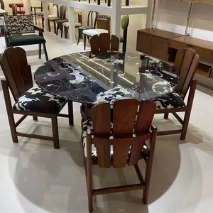 Chaise de salle à manger en rotin crème sur mesure, style vintage, en bois massif, pour usage domestique, chaise de salle à manger rétro pour îlot - Product Image 2