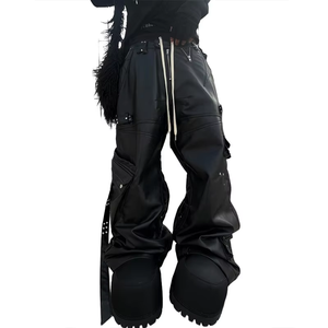 DiZNEW <span class=keywords><strong>pantaloni</strong></span> da <span class=keywords><strong>uomo</strong></span> stile Hip Hop stile personalizzato <span class=keywords><strong>pantaloni</strong></span> larghi <span class=keywords><strong>in</strong></span> <span class=keywords><strong>pelle</strong></span> <span class=keywords><strong>nera</strong></span> per gli uomini - Product Image 2
