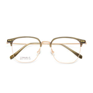 Montures de lunettes tendance vert olive en titane M8151, monture rectangulaire complète, légères, unisexe, verres en résine, origine Danyang - Product Image 1