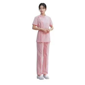 Ensemble deux pièces d'uniforme d'infirmière blanc – Tenue de <span class=keywords><strong>travail</strong></span> pour salon de beauté, dentisterie, pharmacie, soignant – Séchage rapide, évacuation de l'humidité - Product Image 6