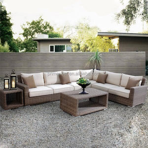 طقم أريكة خارجية عصرية من الراتان بمقاعد 1 و<span class=keywords><strong>2</strong></span> و3 مقاعد، مقاومة للماء بإطار ألومنيوم، أثاث للفناء مناسب للشقق والفلل والفنادق والساحات - Product Image 2