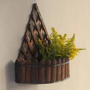 Fioriera <span class=keywords><strong>da</strong></span> Parete in Legno per <span class=keywords><strong>Piante</strong></span> Grasse, Vasi <span class=keywords><strong>da</strong></span> Giardino, Cesto Sospeso per Fiori o <span class=keywords><strong>Piante</strong></span> Verdi, Confezionato in Cartone - Product Image 6