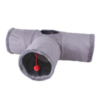 Nouvel Arrivage en Gros : Tunnel Pliable pour Chat en Tissu Type Daim, Cachette Interactive pour Animaux de Compagnie, Jouet d'Intérieur pour Chatons