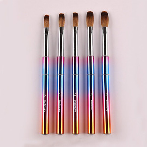 Nanchang Faria Kolinsky cepillo para uñas #8 personalización Mango de metal iridiscente Kolinsky acrílico cepillo para uñas tamaño 2 - Product Image 4