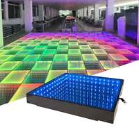 Plancher de danse LED RGB 3-en-1 avec télécommande via application, effet miroir 3D, lumières de scène pour mariages et fêtes