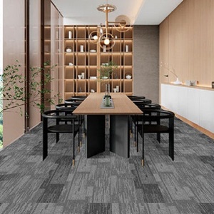 Commercial PET Carpet Tiles Cushioned PVC Backing for Soft Modular Office Flooring - Product Image 1