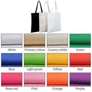 Classic Blank Cotton <b>Plain</b> White Color Custom <b>Canvas</b> Women Tote Shopping Bag for Promotion - Product Image 5