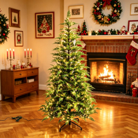 Sapin de Noël Artificiel en PE Doux au Toucher, Hypoallergénique, Non Toxique, Sûr pour Enfants et Animaux, Décoration pour Chambre de Bébé, Village de Noël OEM