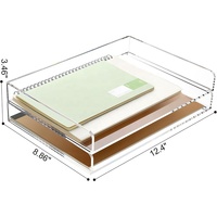 Bandeja Apilable para Cartas A4, Organizador de Escritorio, Organizadores y Accesorios de Escritorio de Acrílico, Clasificador para Aula, Oficina u Hogar