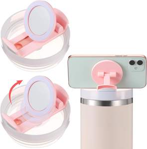 Soporte Magnético para Teléfono Compatible con Tapas de Botella Stanley Cup 40 oz Quencher H1.0 2.0, Soporte Plegable para Teléfono con Espejo - Product Image 1