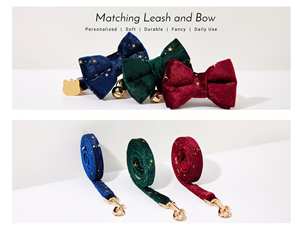 Ensemble de laisse Veet personnalisé, laisse de chatons, étiquette en or gravée, chat fait main pour collier de chiot - Product Image 2