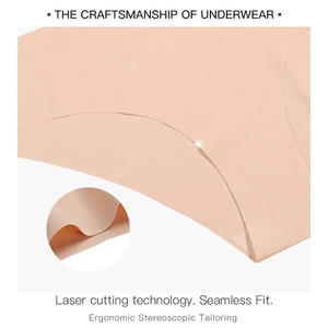 Culottes sans couture en soie glacée pour femmes, confortables, en spandex, vente en gros ODM/OEM, <span class=keywords><strong>sous</strong></span>-vêtements personnalisés pour femmes, culottes unies sans couture pour adultes - Product Image 3