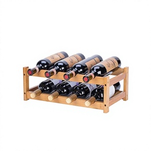 Range-bouteilles en bois massif moderne, grande capacité, pour la maison, fabriqué au Vietnam - Product Image 1