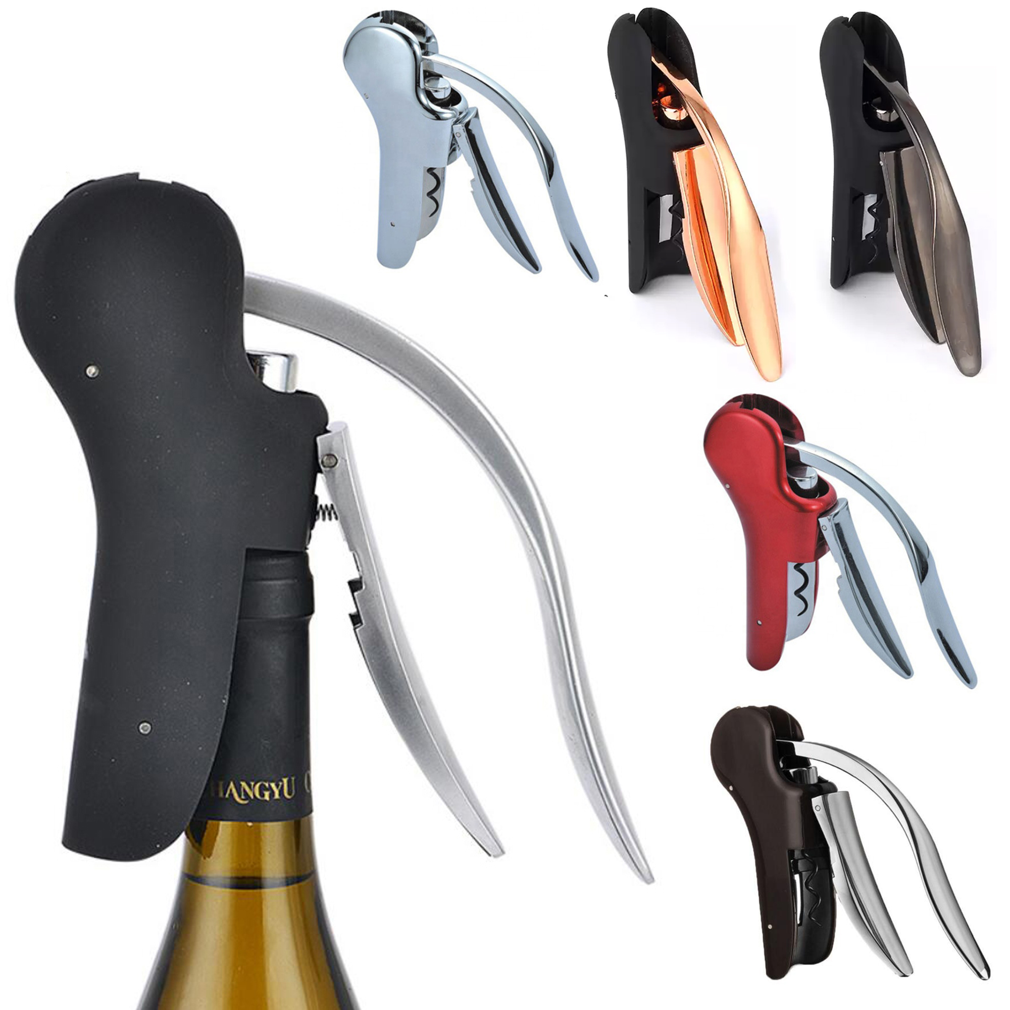 Personalized Wine Bottle Opener Rabbit Corkscrew Lever Corkscrew Wine Openers with Foil Cutter and Extra Spiral