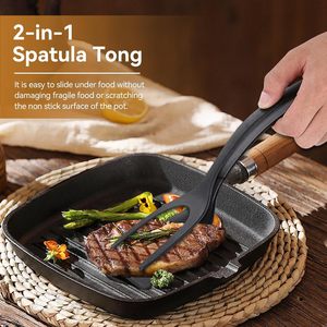 Mini 2-in-1 Plastic Handle BBQ Spatula and Tongs for Cooking and Baking - Product Image 4
