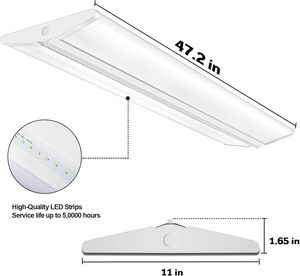 Luminaire LED enroulable de 4 pieds, 50W, ultra fin, éclairage LED pour magasin, éclairage linéaire LED pour plafond de bureau, pour garage, sans éblouissement, 5000LM - Product Image 6
