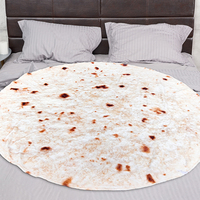 Hot Sale Neuheit Realistische Pizzas Decken Lustige Geburtstags geschenke Essen Runde Benutzer definierte Weiche Flanell Pizza Decke Für Kinder Und Erwachsene