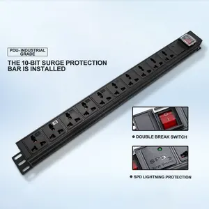 Smart Surge Protector PDU 10 Outlets Portable Universal Power Strip