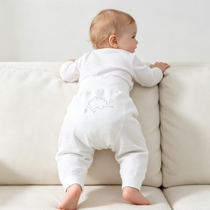 Pantalon <span class=keywords><strong>Harem</strong></span> Bébé en Pur Coton, Taille Haute, Protection Ventre, Motif Canard, Cheville Élastique, Entrejambe Ample, Pantalon <span class=keywords><strong>de</strong></span> Nuit pour Nourrisson - Product Image 4
