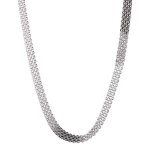 Dylam Hot Selling Minimalist Hip-Hop Women <b>Statement</b> Rhodium Plated Jewelry 925 Sterling Silver Flat Snake Choker <b>Necklace</b> Chain - Product Image 1