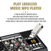 Console de mixage audio USB professionnelle 4 canaux, portable, mini taille, son de haute qualité pour l'enregistrement en studio de podcast