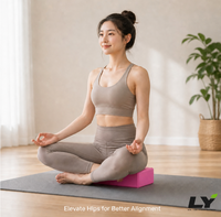 Bloque de Yoga de Algodón Ecológico RoHS, 10 Colores, Ladrillo de Pilates Antideslizante de Alta Densidad, Espuma Ligera para Ejercicios de Yoga, Danza y Gimnasio