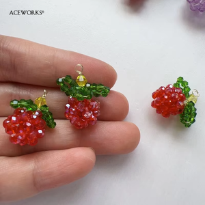 จี้ผลไม้ประดับลูกปัด |   จี้คริสตัลรูปองุ่น เชอร์รี่ พริก ทำมือ DIY สำหรับเครื่องประดับ, เครื่องประดับผม และตกแต่งเสื้อผ้า - Product Image 3