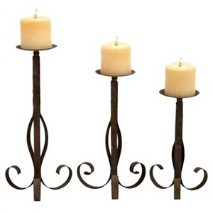 Candelabro Alto de Metal/Hierro de Estilo Real, Ecológico, con Acabado Antiguo, Decoración de Mesa Navideña, Juego de Portavelas - Product Image 1