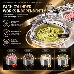 Máquina de Helado Italiano Comercial de 8 Tanques Verticales con Certificación CE/ETL, Equipo para Hacer Helado Duro - Product Image 3