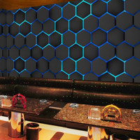 Papier peint mural géométrique stéréoscopique 3D imperméable pour bar, cuisine, hôtel, appartement