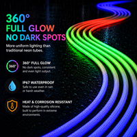 Bande LED flexible en silicone, néon tressé RGB adressable WS2811, 360 degrés, DC24V, étanche IP67, couleur de rêve