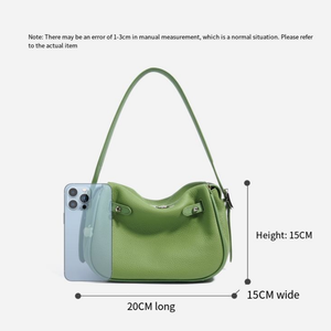 Sacs à main en cuir véritable de luxe, sacs d'été <span class=keywords><strong>tendance</strong></span> en cuir de vache, sacs à bandoulière <span class=keywords><strong>vert</strong></span> beige noir à la mode pour femmes - Product Image 6