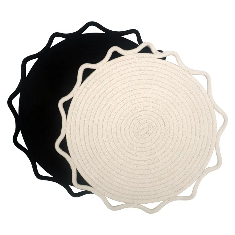 Custom cotton rope placemats table mat weave cotton rope round placemat