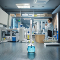 Bouteille de densimètre en verre, pycomètre, verrerie de laboratoire avec thermomètres, capacité 25 ml