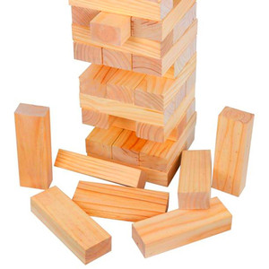 Khối xây dựng bằng gỗ khối gỗ tự nhiên khối lập phương bằng gỗ tháp hình chữ nhật khối với xúc xắc Dominos - Product Image 4