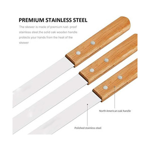 Stainless Steel Grilling Skewers <b>Tools</b> <b>Set</b> Barbecue Grill <b>Tool</b> Utensils BBQ Skewer for Koobideh/Persian/Armenian/Turkish Style - Product Image 3
