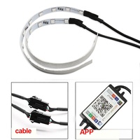360 degrés rvb décorer anneau lumière App contrôle LED diable yeux Auto HID projecteur lentille démon anneaux Kit voiture lumière accessoires