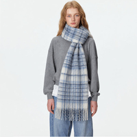 Écharpe d'hiver à carreaux rouges pour femmes, écharpe classique à carreaux avec franges, accessoire de mode confortable pour l'automne et l'hiver, écharpe à carreaux rouges OEM/ODM
