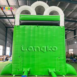 Château gonflable aquatique pour enfants, toboggan aquatique commercial gonflable à double piste avec piscine - Product Image 3