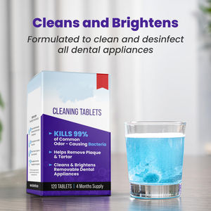 Pastillas Limpiadoras para Dentaduras Postizas, Limpiadores Ultrasónicos para Limpiar Protectores Bucales <span class=keywords><strong>Invisalign</strong></span>, Protectores Nocturnos y Más, Suministro para 4 Meses - Product Image 6