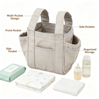 Sac de rangement portable pour couches de bébé, organisateur de couches en toile pour poussette, logo personnalisé, OEM, ODM, vente en gros d'usine pour les voyages quotidiens