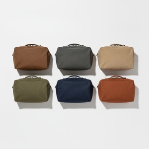 Estuche para lápices de lona encerada, bolsa plana con cremallera, base cuadrada, cremallera de latón, tirador de cuero, logotipo personalizado, regalo - Product Image 6