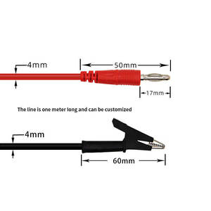 Cable personalizado de 4 mm con conector banana de cobre a pinza de cocodrilo con aislamiento de PVC para uso electrónico, arnés de cableado estabilizador de voltaje - Product Image 3