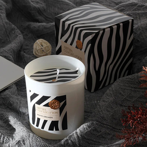 Bouteille en verre décorative faite à la main bougie en cire de soja naturelle bougie parfumée tasse imprimé léopard - Product Image 4