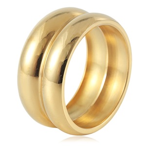 yunnique <b>Titanium</b> Steel Gold <b>Ring</b> Geometric Design Women's Wedding Jewelry Gift - Product Image 1
